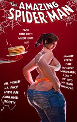 1boy 1girls 3d ass ass_expansion ass_growth big_ass big_butt chubby comic_cover disembodied_hand fat_ass fat_butt female female_focus food hand huge_ass insomniac_games jeans male marvel marvel_comics mary_jane_watson mary_jane_watson_(insomniac) overweight pancakes panties pawg plump red_hair spider-man spider-man_(ps4) spider-man_(series) straight_hair struggling_to_fit tight_clothes ultimate-joselin weight_gain