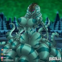 alien alien_girl alien_humanoid ben_10 ben_10_ultimate_alien big_breasts bugzilla busty cephalopod cephalopod_humanoid clitoris dagon_(ben_10) giantess green_nipples green_pussy green_skin larger_female narrow_waist nipples pink_eyes pussy rule_63 tentacle tentacle tentacle_hair vagina wide_hips