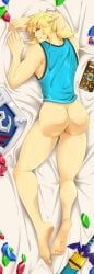 1boy ass ass_focus big_ass big_butt blonde_hair blue_eyes bottomless breath_of_the_wild butt_focus daki fat_ass fat_butt gasaiv gay huge_ass huge_butt link link_(breath_of_the_wild) looking_at_viewer male male_only nintendo otaku solo the_legend_of_zelda thick_ass