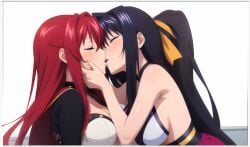 2females 2girls ai_generated akeno_himejima girl_on_girl high_school_dxd lesbian_couple lesbian_kiss lesbian_sex rias_gremory yuri