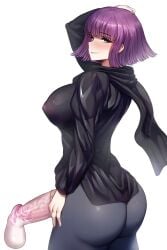 1futa big_breasts blush condom condom_on_penis gundam haman_karn huge_ass huge_cock looking_at_viewer otik perky_breasts purple_hair visible_nipples zeta_gundam