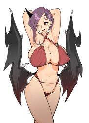 adore_for adore_nice big_breasts character_request female horn purple_hair tagme wings