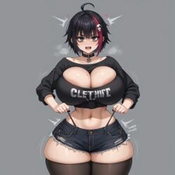 ai_generated ass_focus big_breasts crop_top emo huge_ass wide_hips