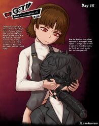 caption dildo dildo_gag femdom leoderorero makoto_niijima persona persona_5 ren_amamiya text