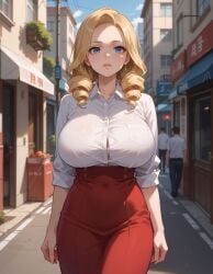 ai_generated blonde_hair curvy drill_hair historyia original original_character street witch_gem_disaster