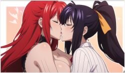 2females 2girls ai_generated akeno_himejima girl_on_girl high_school_dxd lesbian_couple lesbian_kiss lesbian_sex rias_gremory yuri