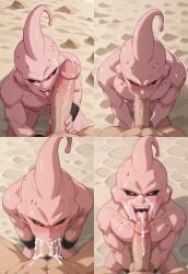 abs ai_generated anus ass balls bara biceps big_balls big_penis cum dragon_ball dragon_ball_z gay gay_sex ilovementits kid_buu majin_buu male male_only muscular nipples pecs penis teasing thighs yaoi