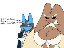 big_breasts bluefightdog_(artist) lopunny lucario pokemon pokemon_(species) tagme