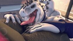 2022 3d 3d_(artwork) ambiguous_only anal animated anus ass big_butt digital_media_(artwork) dinosaur gif indominus_rex jurassic_park jurassic_world licking oral pokemon rayhuma reptile rimming scalie sex sharp_teeth teeth theropod tongue tongue_out universal_studios