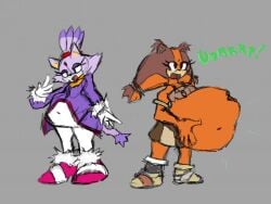 2girls artist_request blaze_the_cat multiple_preds sonic_(series) sonic_the_hedgehog_(series) sticks_the_badger sticks_the_jungle_badger vore vore_belly