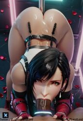 ai_generated black_hair final_fantasy final_fantasy_vii final_fantasy_xiv gloves pornlandlord skirt tank_top tifa_lockhart tifa_lockhart_(cosplay) white_topwear