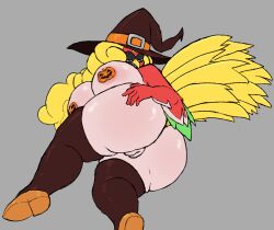 anthro ass big_breasts big_butt breasts clothing female halloween hat headgear headwear hi_res ho-oh ho_oh holidays lemendigogoat nintendo pasties pokemon pokemon_(species) witch_hat