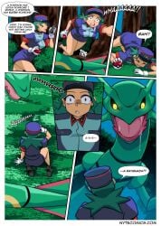 big_breasts breasts clothing comic huge_breasts imminent_vore large_breasts nyte officer_jenny_(pokemon) pokémon_(species) pokemon rayquaza skirt vore