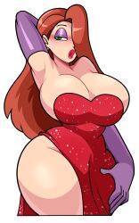 alpha_channel armpit ass big_ass big_breasts disney dress for_sticker_use green_eyes jessica_rabbit large_ass long_hair png red_hair sticker_template superspoe thunder_thighs transparent_background transparent_png who_framed_roger_rabbit wide_hips