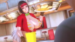 3d animated assault big_breasts breasts burger employee_uniform erection french_fries fries gigantic_breasts gun honey_select huge_breasts large_breasts massive_breasts mcdonald's no_sound ozisan rape sex spread_legs testicles vaginal vaginal_penetration video