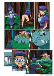 big_breasts blood bones breasts clothing comic death digested digested_prey digestion huge_breasts large_breasts nurse_joy nyte officer_jenny_(pokemon) panties pokémon_(species) pokemon skirt venusaur vore