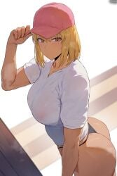 1female 1girl 1girls 2d 2d_(artwork) 2d_artwork ai_assisted artist_signature ass ass_focus background big_ass big_boobs big_breasts big_butt big_tits black_briefs black_panties black_pants black_thong black_thong_panties black_underpants blonde blonde_female blonde_hair blonde_hair_female boobs breasts breasts_visible_through_clothing briefs butt butt_focus cap cha_hae-in cha_hae_in female female_focus female_only focus focus_on_ass hat hi_res high_quality high_resolution highres huge_boobs huge_breasts huge_tits large_boobs large_breasts large_tits looking_at_viewer nipples nipples_visible_through_clothing no_pants panties pants patreon patreon_username pink_cap pink_hat purple_eyes purple_eyes_female shexyo short_hair short_hair_female signature signature_artist_name solo solo_female solo_focus solo_leveling t-shirt thong thong_panties tits tshirt twitter underpants white_background white_t-shirt