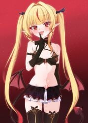 blonde_hair eternals_(idol_corp) female female_only hag idol-es idol_corp long_hair necromancer nude nude_female pointy_ears red_eyes ruby_runeheart small_breasts solo virtual_youtuber witch young