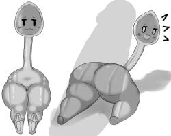 absurd_res animate_inanimate ass big_butt blush blush_lines cutlery darky03 female hi_res kitchen_utensils kneeling penis_shadow shocked shy solo spoon thick_thighs tools wide_hips