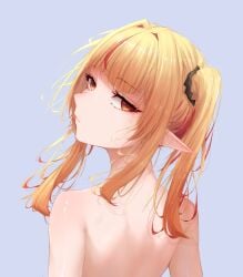 blonde_hair eternals_(idol_corp) female female_only hag idol-es idol_corp long_hair necromancer nude nude_female pointy_ears red_eyes ruby_runeheart small_breasts solo virtual_youtuber witch young