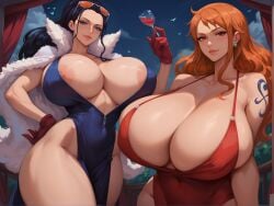 ai_generated clothing female female_only jujutacojac nami_(one_piece) nico_robin one_piece