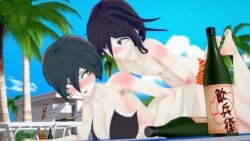 1boy 1boy1girl 1girls 3d animated bikini blue_hair danganronpa danganronpa_v3 embarrassed embarrassed_female genderswap_(mtf) male/female no_sound ouma_kokichi outdoor_sex outdoors outside purple_hair rule_63 saihara_shuuichi tagme video yenzoozie