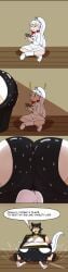 ! !! 2d 2d_(artwork) 2d_artwork 2girls age_difference alternate_body_type asking_for_help begging_for_help big_ass big_belly big_butt black_hair blue_eyes boots breasts cat_ears chubby chubby_female comic crown dialogue digital_drawing_(artwork) digital_media_(artwork) fat fat_female female female_victim floor kali_belladonna large_ass long_hair looking_at_phone milf muffled obese overweight panels phone rwby screaming shadow shippart shocked shocked_expression shocked_eyes short_hair sitting sitting_on_floor sitting_on_person size_difference skirt sweat sweaty sweaty_ass victim victim_female weiss_schnee white_hair wooden_floor yellow_eyes