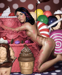 cake celebrity color digitaldefeat female katy_perry looking_at_viewer musician nude solo tagme