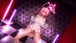 1futa 30_seconds 3d armpits audible_music bikini blue_archive breasts dancer dancing erection futa_focus futanari large_breasts light-skinned_futanari light_skin long_hair longer_than_30_seconds music nipples nude penis pink_hair solo sound tagme testicles uncensored video