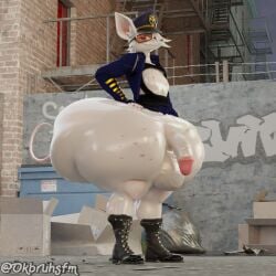 1:1 3d anthro ass big_butt blender_(artwork) bottomless bottomless_male clothed clothing digital_media_(artwork) femboy genitals hand_on_hip huge_butt huge_thighs humanoid_genitalia humanoid_penis hyper hyper_butt hyper_thighs looking_at_viewer male narrowed_eyes officer_flint_(foresttherotten) ok_bruh penis rule_63 solo thick_thighs