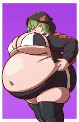 axel-rosered bbw big_belly breasts digimon_world_re:digitize fat green_hair rina_shinomiya