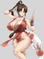 1girls 2d 2d_(artwork) asian asian_female big_breasts big_breasts breasts breasts brown_eyes brown_eyes_female brown_hair brown_hair brown_hair_female brunette_hair clothed clothed_female fatal_fury female female_fighter female_focus female_ninja female_only japanese japanese_female king_of_fighters kunoichi large_boobs large_breasts light-skinned_female light_skin looking_at_viewer mai_shiranui ninja ninja_girl oginbara pony_tail ponytail sexy_clothing shinobi snk solo solo_female solo_focus thick_thighs thighs video_game_character