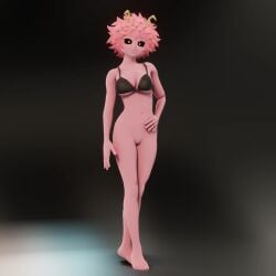 3d_artwork ashido_mina black_sclera bones_(studio) bottomless curly_hair high_school_student mina_ashido my_hero_academia no_panties nude pink_hair pink_skin sexy_body shounen_jump student superheroine teenage teenage_girl teenager vagina vagina_focus yellow_eyes