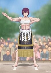 abs edna_(sulyvann24) female female_focus female_only female_sumo human mawashi muscle muscle_girl muscles muscular muscular_female original original_art original_artwork purple_hair requested story_rage sumo sumo_ring sumo_wrestler sumo_wrestling