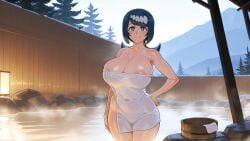 ai_generated artist_request big_breasts lana's_mother_(pokemon) milf onsen pokemon wiener_artist