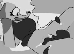 animal_humanoid anthro arsinnamon bodily_fluids canid canid_humanoid canine canine_humanoid canis cum cum_in_pussy cum_inside cum_on_leg ejaculation female genital_fluids greyscale helluva_boss humanoid loona_(helluva_boss) mammal mammal_humanoid monochrome penetration questionable_consent sex simple_background simple_coloring solo tentacle tentacle_penetration tentacle_sex wolf