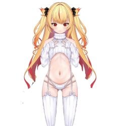 blonde_hair eternals_(idol_corp) female female_only hag idol-es idol_corp long_hair necromancer nude nude_female pointy_ears red_eyes ruby_runeheart small_breasts solo virtual_youtuber witch young