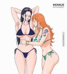 bikini clothing female female_only inonsus nami_(one_piece) nico_robin one_piece