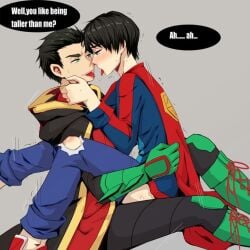 2boys anal chain247 damian_wayne dc dc_comics gay jon-el jonathan_kent male male_only robin_(damian_wayne) robin_(dc) suiton superboy superboy_(jonathan_kent) supersons tagme