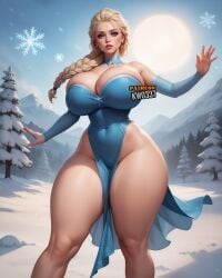 1girls 3d ai_generated alternate_breast_size big_ass big_breasts big_thighs blonde_female blonde_hair blonde_hair blue_dress blue_eyes braid busty cleavage curvy disney disney_princess elsa_(frozen) female female_only frozen_(film) huge_thighs kw0337 looking_at_viewer massive_breasts narrow_waist princess queen royalty skimpy_dress solo tagme thick_thighs thunder_thighs thunderthighs top_heavy voluptuous wide_hips