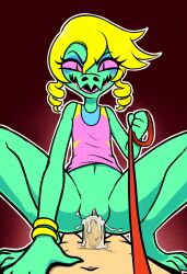 ai_generated alligator anthro bratty_(undertale) cum_in_pussy cum_inside domination femdom human human_on_anthro leash male malesub novelai penis pov