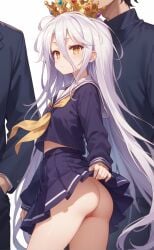 ai_generated cute girly no_game_no_life no_panties pussy rengoart shiro_(no_game_no_life) showing_ass teasing uncensored