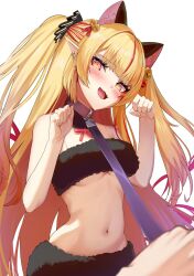 1girls 2024 2d 2d_(artwork) alternate_costume belly_button blonde_hair blush collar covered_breasts eternals_(idol_corp) female female_focus female_only high_resolution highres idol_corp idol_es latam_virtual_youtuber long_hair looking_at_viewer male male/female male_pov navel pigtails pointy_ears red_hair ruby_runeheart simple_background slim_girl solo solo_female solo_focus standing two_tone_hair virtual_youtuber vtuber vtuberfanart white_background yellow_body young younger_female