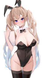 1girls absurd_res absurdres bare_arms bare_chest bare_shoulders bare_skin bare_thighs belly belly_button black_bowtie black_bunny_ears black_bunnygirl_costume black_bunnysuit black_thighhighs blonde_female blonde_hair blonde_hair_female blue_eyes blue_eyes_female blush blush_lines blushing_at_viewer blushing_female book bowtie breasts bunny_ears bunny_tail bunnygirl bunnygirl_outfit cleavage cleft_of_venus collar collarbone dot_nose elbows embarrassed embarrassed_female female female_focus female_only fingers groin hair_between_eyes head_tilt high_resolution highres hourglass_figure large_breasts legs light-skinned_female light_skin long_hair looking_at_viewer naked naked_female navel nephthys2356 nude nude_female original original_art original_artwork original_character original_characters pussy shoulders simple_background slender_body slender_waist slim_girl slim_waist solo standing thick_thighs thighhighs thighs thin_waist tilted_head twintails twintails_(hairstyle) upper_body v-line very_long_hair white_background white_collar white_wrist_cuffs wide_hips wrist_cuffs