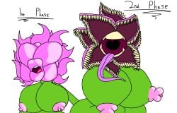 1female actualbeef anthro big_breasts female long_tongue massive_breasts only_female plantera tagme terraria