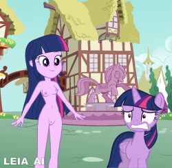 2girls breasts completely_nude completely_nude_female equestria_girls equid equine eyebrows eyelashes friendship_is_magic hasbro horse leia_ai my_little_pony my_little_pony_friendship_is_magic navel nude nude_female photoshop pony ponyville purple_eyes pussy statue twilight_sparkle_(eg) twilight_sparkle_(mlp) unicorn_horn wings