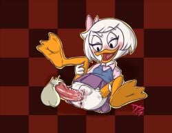 anthro avian blush clothed_sex disney duck ducktales ducktales_(2017) furry ribbon sex short_hair skirt webby_vanderquack