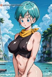 ai_generated allwaifux bulma_briefs busty dragon_ball_(series) dragon_ball_z exposed_breasts female female_only stable_diffusion