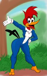 bird blue_feathers breasts color curvy diklonius female furry heart_eyes looking_at_viewer red_feathers rule_63 the_woody_woodpecker_show thick_thighs tuft universal_studios woodpecker woody_woodpecker