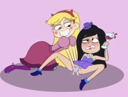 2girls brittany_wong brittney_wong disney disney_channel fingering hand_in_panties mindgasmyt smiling star_butterfly star_vs_the_forces_of_evil